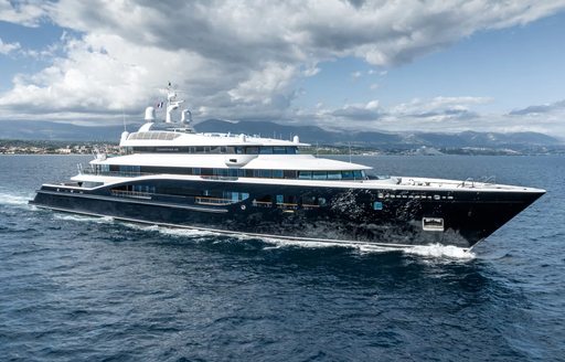 Charter yacht CARINTHIA VII underway, surrounded by sea