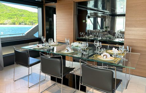 Charter yacht NOI interior dining area