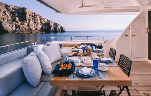 Charter yacht ANASSA A exterior dining