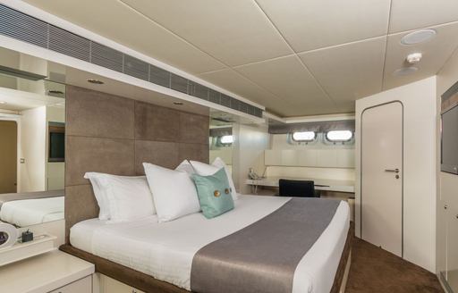 light and airy master suite on board luxury yacht LIONSHARE