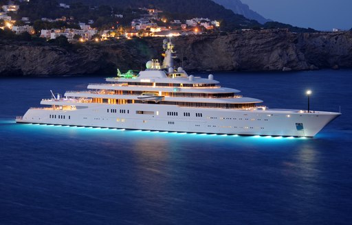 Megayacht Eclipse cruising in Balearics