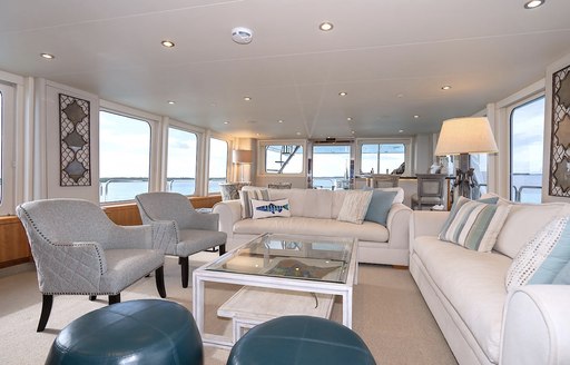 Open and airy salon on superyacht ZEAL