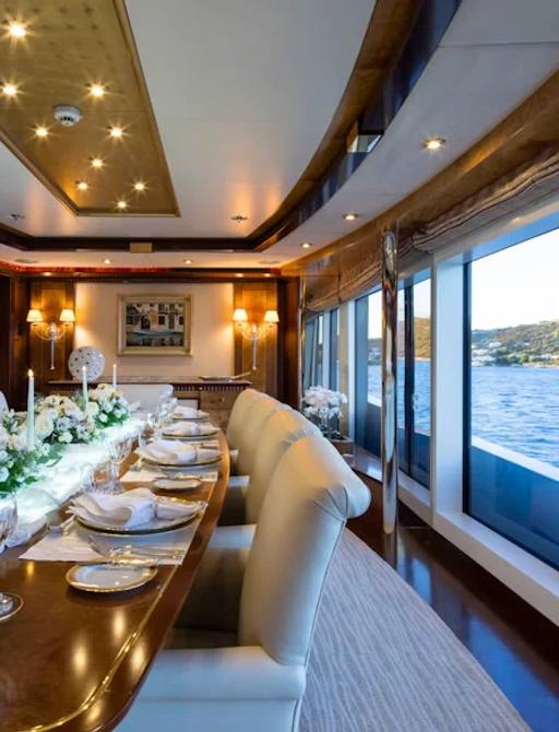 Charter yacht LUDZIE interior dining area