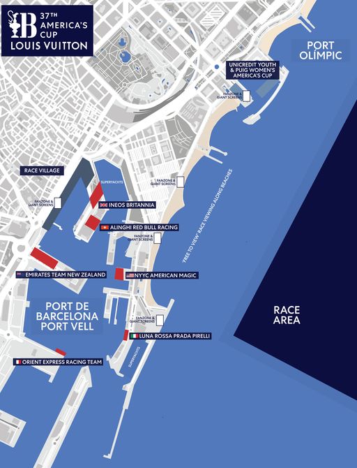 Map of Port Vell for the America's Cup