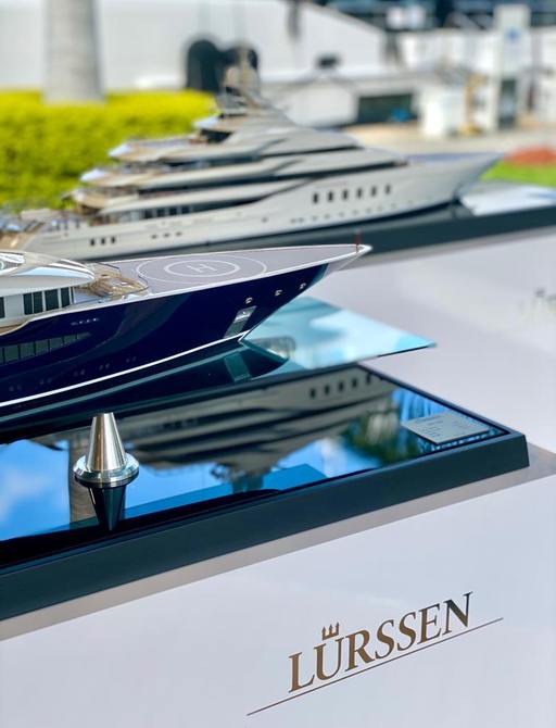 Lurssen yachts on stands at FLIBS