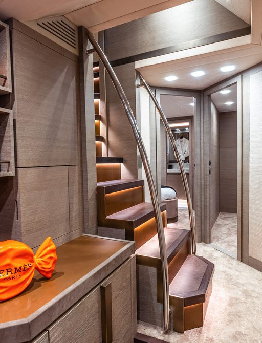 Charter yacht CIELO NERO interior stairwell
