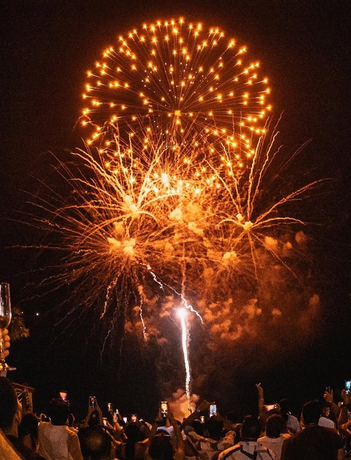 Firework display at YONA Beach Club