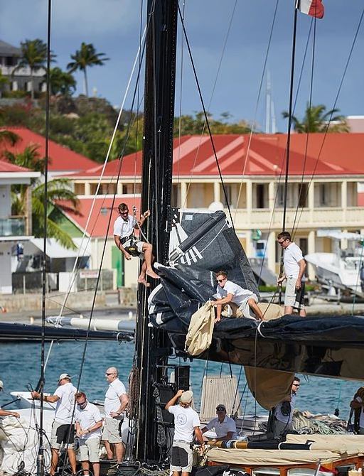 Sailors get ready for St Barts Bucket Regatta in Gustavia marina