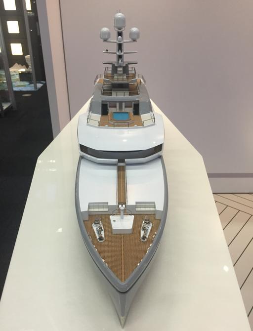 A to-scale model of superyacht CLOUDBREAK