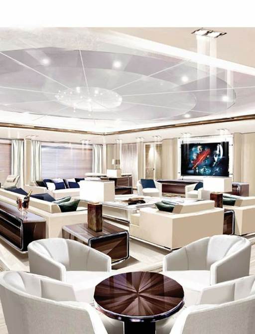 main salon on luxury yacht o'pari 