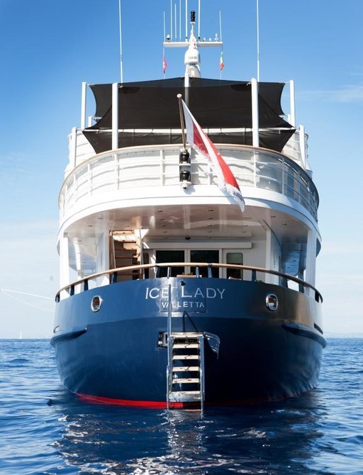 The aft deck of luxury yacht 'Ice Lady'