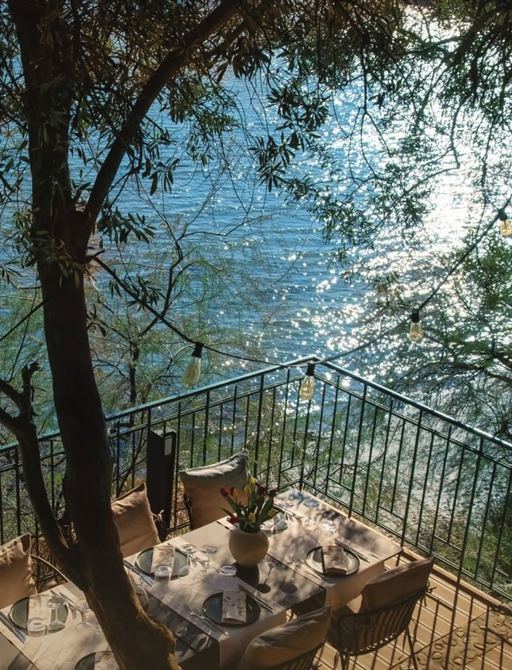Dining table by the sea