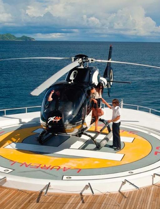 Superyacht Lauren l's helicopter landing pad