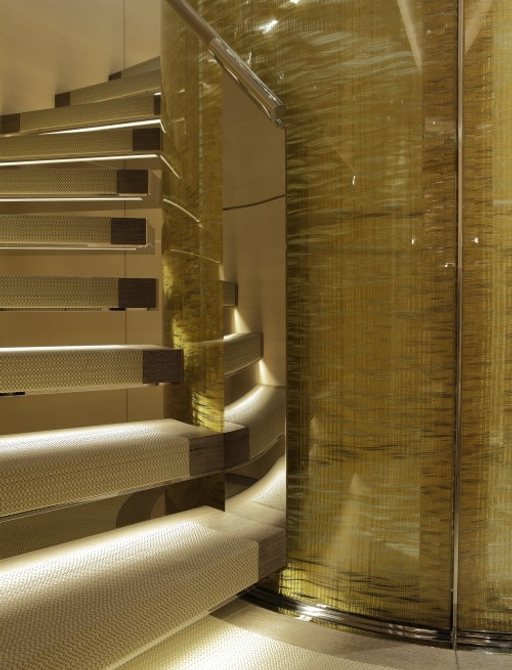 superyacht 'grace e''s staircase and elevator