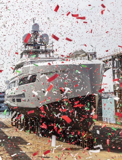 The launch of Tankoa's 4th S501 hull, named superyacht KINDA in Genoa, Italy