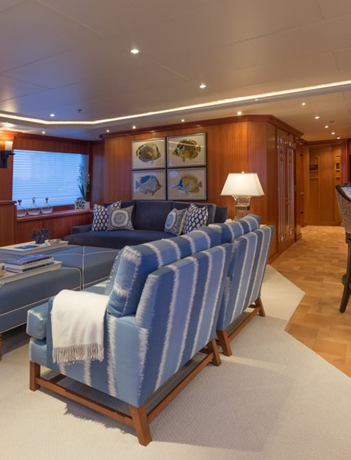Motor yacht FOUR WISHES's sky lounge after refit