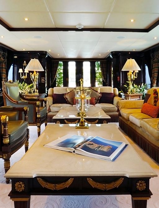 Charter yacht Ionian Princess' luxurious main salon
