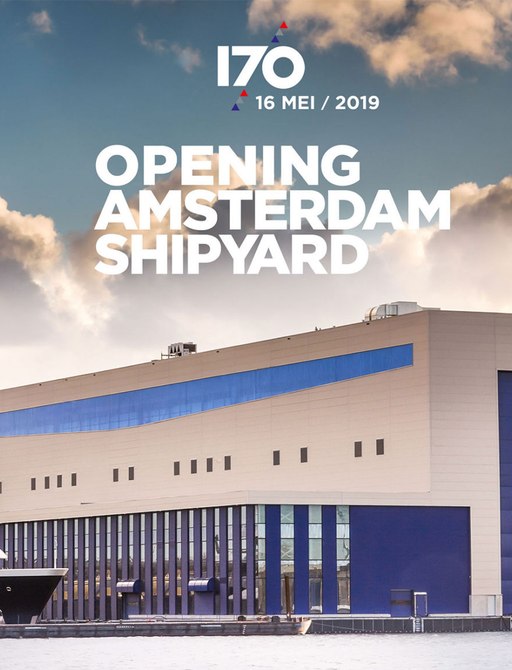 Feadship Amsterdam Shipyard shed with Symphony yacht