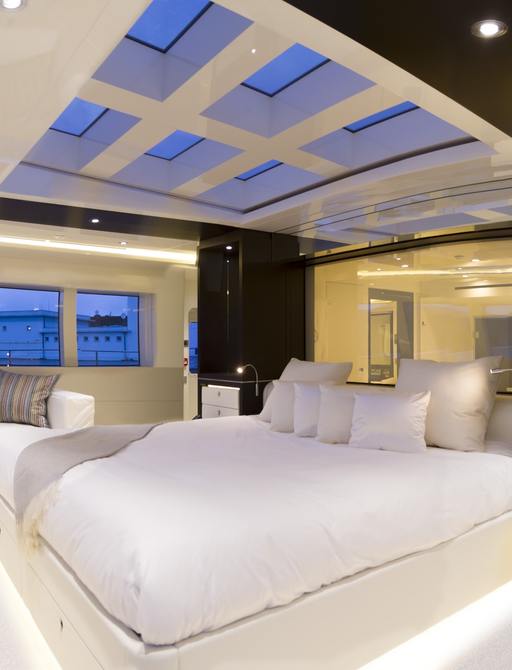 M/Y Enigma XK's luxurious master suite