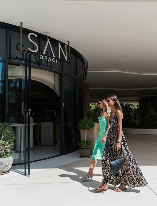 Charter guests at entrance to SAN Beach