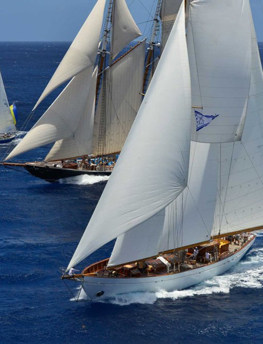 Yachts on the water during Antigua Classic Yacht Regatta