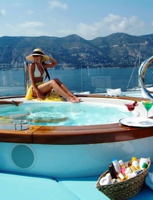 luxury yacht OASIS's deck Jacuzzi