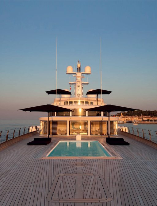 Feadship superyacht AIR's huge swimming pool