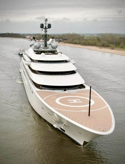 exterior view of mega yacht Blue 