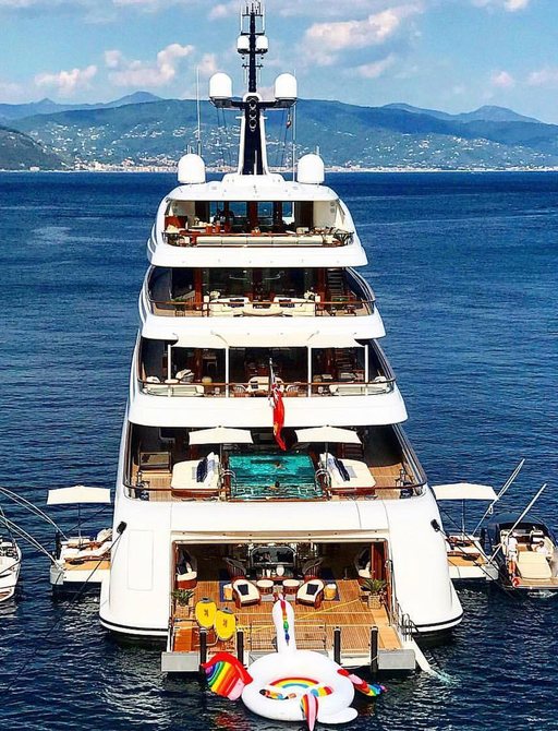 aft decks of luxury superyacht for charter faith 