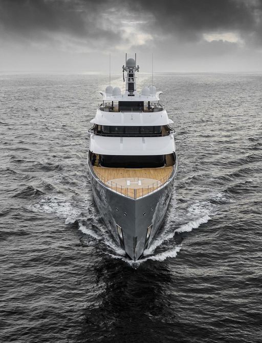 front on view of feadship superyacht moonrise