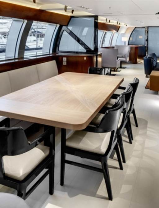 luxury Sailing Yacht VERTIGO's dining room