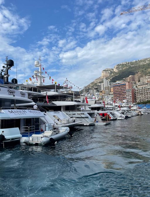 yachts lined up at the Monaco Grand Prix