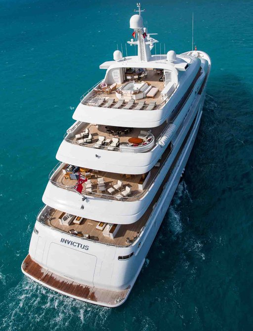Superyacht INVICTUS aft decks on yacht