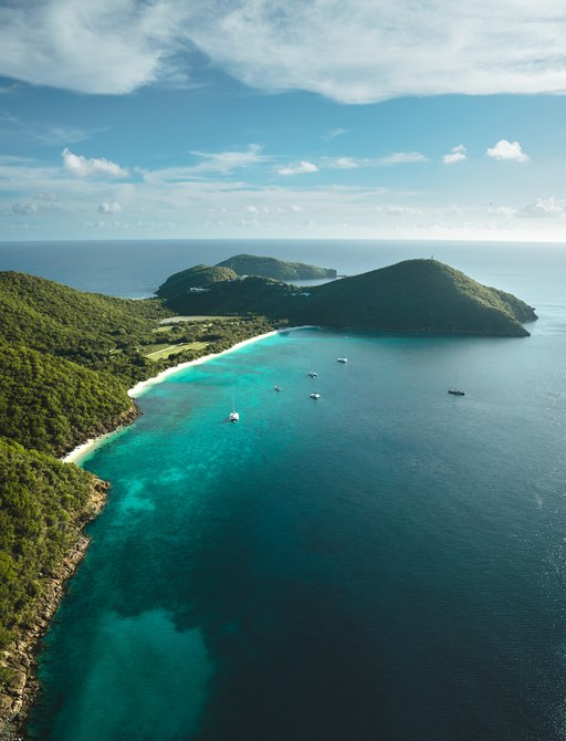 Aerial view of the British Virgin Islands, Caribbean
