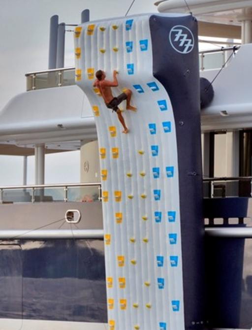 Inflatable climbing wall on triple seven