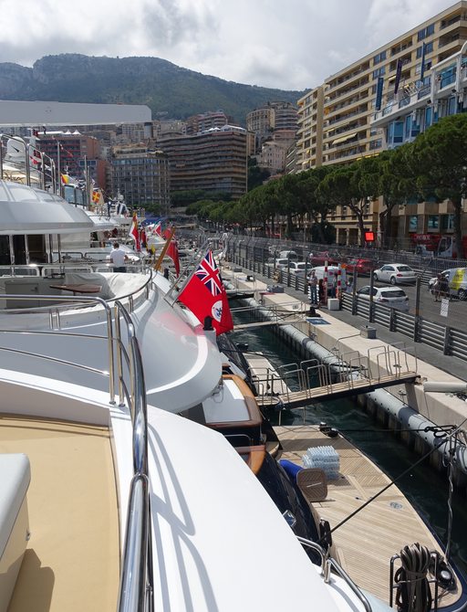 superyachts berthed in Port Hercules for the Monaco Grand Prix