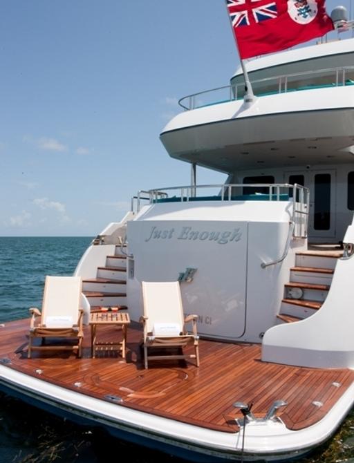 The swim platform featured on board superyacht 'Just Enough'
