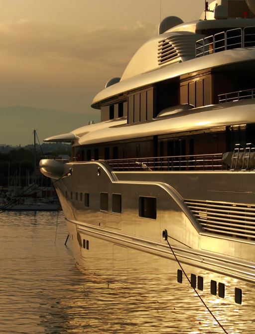 close up of luxury yacht charter in Croatia