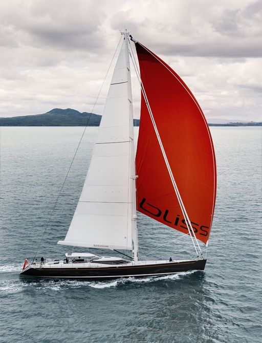 sailing yacht BLISS's orange spinnaker