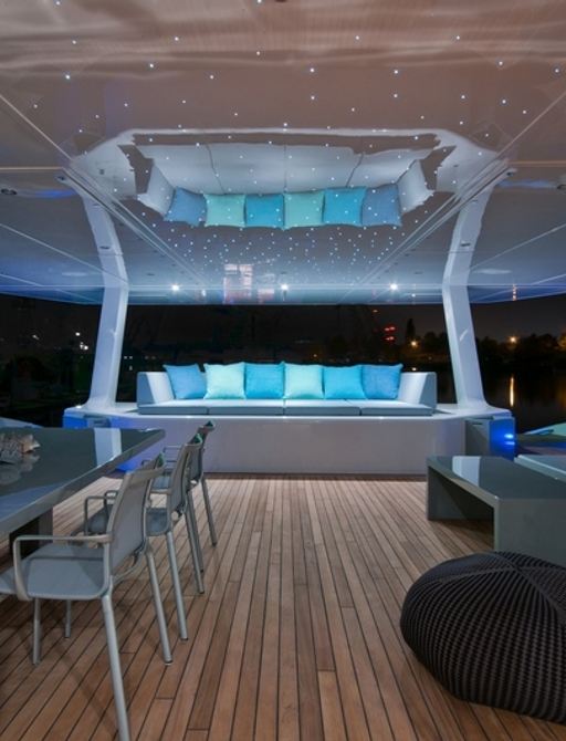 Luxury charter yacht CHE's sundeck 