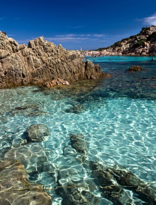 The clear waters of the Maddalena Islands, sardinia