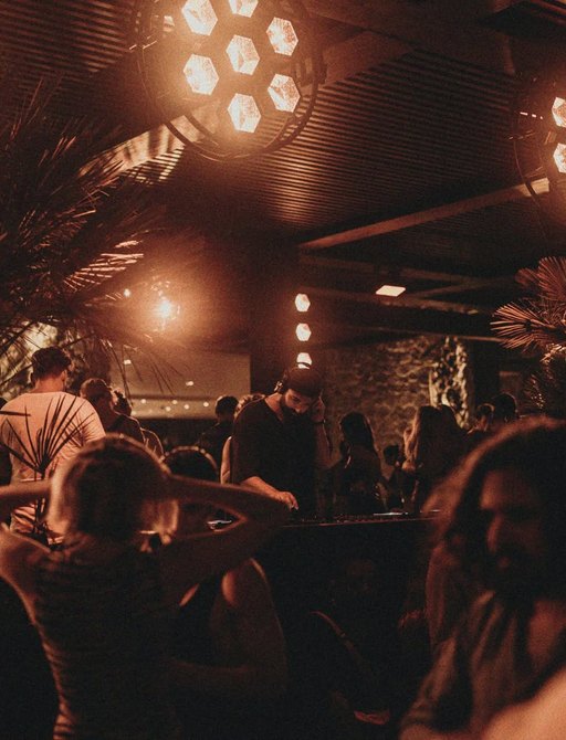 A DJ in action at Scorpios Bodrum
