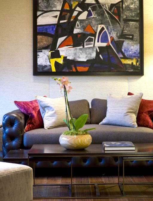 lounge area on board motor yacht ‘Indian Empress’ with Picasso painting