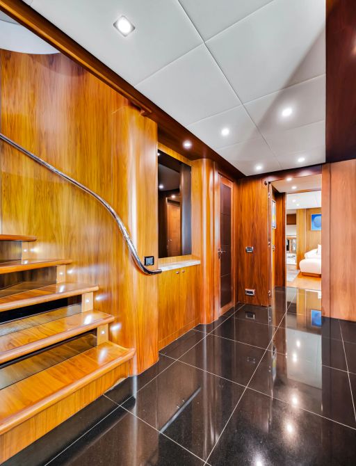 Charter yacht NATURAL 9 interior stairwell