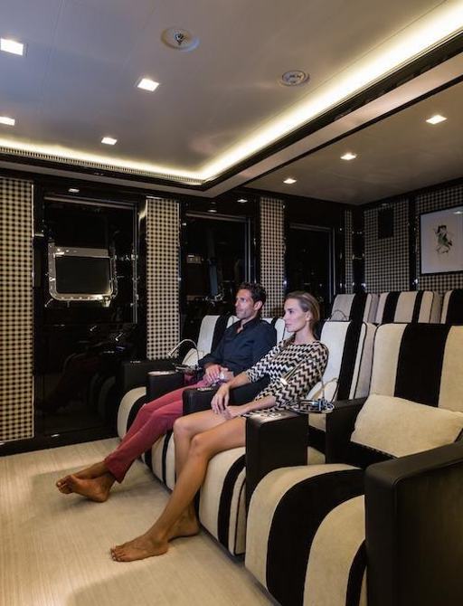luxury yacht AXIOMA's cinema room