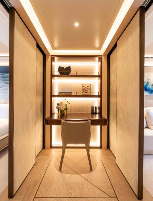 Superyacht charter SYMMETRY bureau between cabin and lounge
