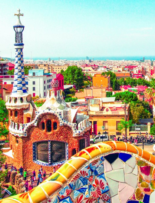 Colorful tiled homes in Barcelona