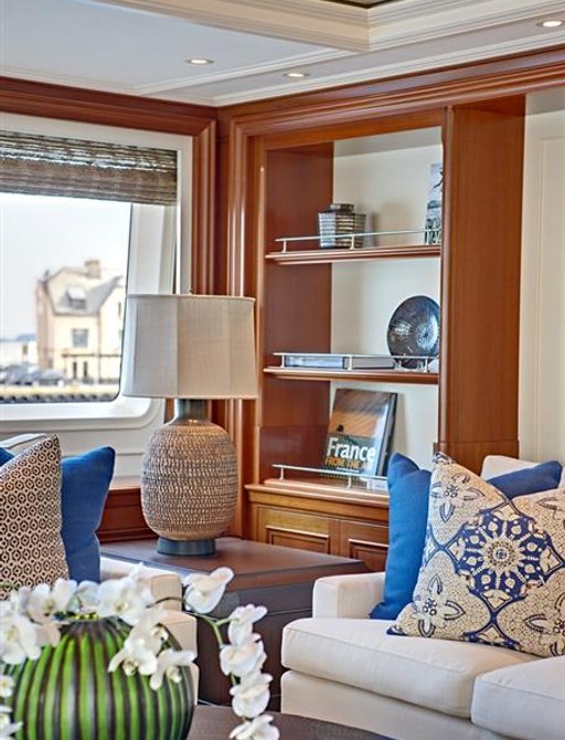 the beautiful and rich embellishment and furniture of superyacht fabulous character