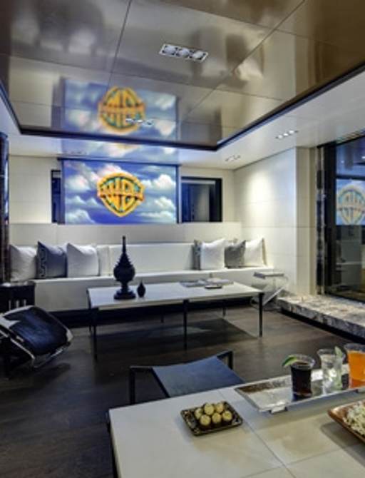 Luxurious cinema on board Charter Yacht HIGHLANDER