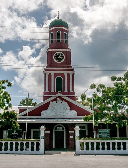 Colourful colonial buildings fill the historic Barbados Bridgetown